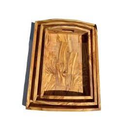 3 Olive wood trays